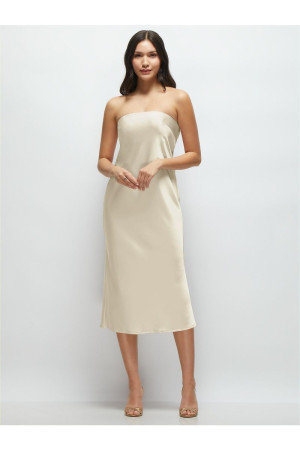 After Six Champagne 6886 Cowl Back Little White Dress